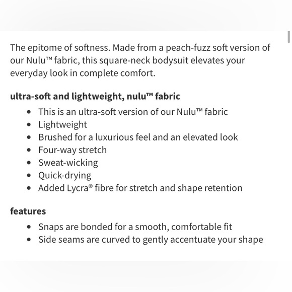 🆕 Lululemon Wundermost Ultra-Soft Nulu Square-Neck Sleeveless Bodysuit NWT - Picture 9 of 15